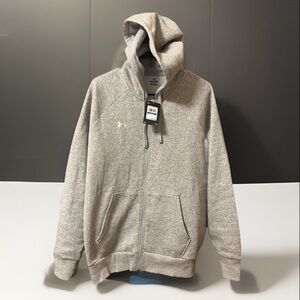 Under Armour UA Athletic Hooded Heather Gray Zip Up Fleece Lining Women’s Jacket